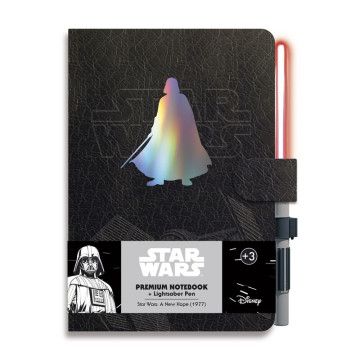 Caderno A5 premium + caneta sabre de luz Darth Vader Star Wars GRUPO ERIK - 1