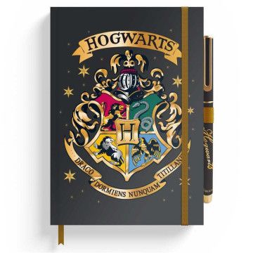 Caderno A5 premium + caneta Hogwarts Harry Potter GRUPO ERIK - 1