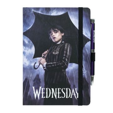 Caderno A5 premium + caneta projetora Wednesday Addams GRUPO ERIK - 1