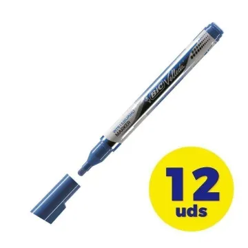 Caixa de Marcadores de Ponta Redonda para Quadro Branco Bic Velleda 902087/ 1,5mm/ 12 unidades/ Azul BIC - 1