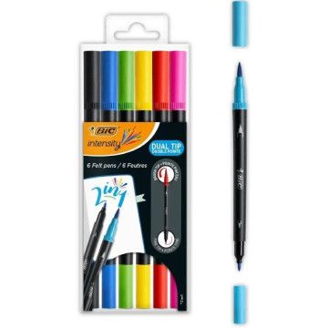 Marcadores de ponta fina Bic Intensity Dual Tip 989694/cores sortidas BIC - 1