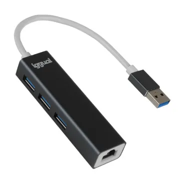 HUB IGUAL TIPO A 3 PORTAS USB 3.0 + RJ45 GIGABIT Iggual - 1