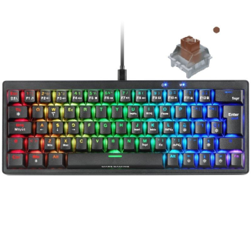 Teclado mecânico para jogos Mars Gaming MKMINIPRO/interruptor marrom/preto Mars Gaming - 1