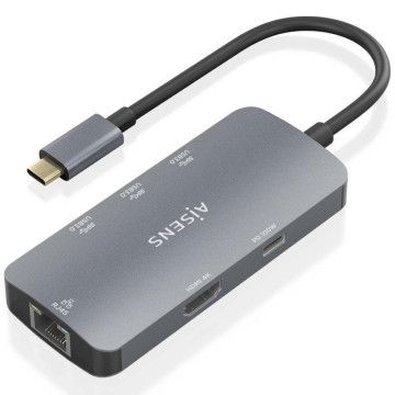 Docking USB Tipo-C Aisens ASUC-6P019-GR/ 1xHDMI/ 3xUSB/ 1xRJ45/ 1xUSB Tipo-C PD/ Cinza AISENS - 1