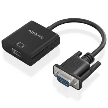 Cabo Conversor Aisens A115-0873/ VGA Macho/ HDMI Fêmea - Jack 3.5 Fêmea - MicroUSB / 20cm/ Preto AISENS - 1