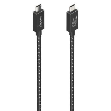 Cabo USB 4.0 Tipo-C Aisens A107-0867/ USB Tipo-C Macho - USB Tipo-C Macho/ Até 240W/ 1m/ Cinza AISENS - 1