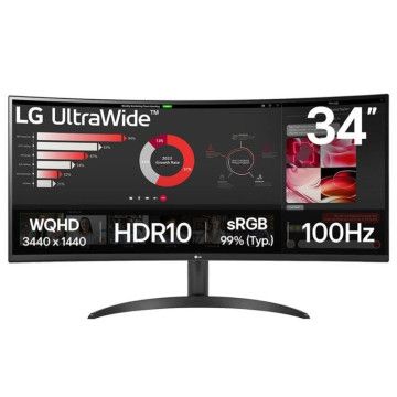 Monitor Profissional Ultrapanorâmico Curvo LG 34WR50QK-B 34'/WQHD/Preto LG - 1