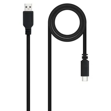 Cabo USB 2.0 Nanocable 10.01.2101-L150/ USB Tipo-C Macho - USB Macho/ 1,5m/ Preto NANO CABLE - 1