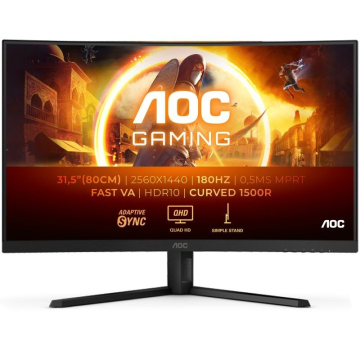 AOC CQ32G4VE 31,5'/ QHD/ 0,5 ms/ 180 Hz/ VA/ Monitor de jogos curvo preto AOC - 1