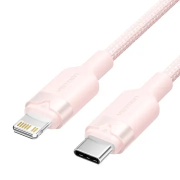 Vention LALPF Cabo Lightning USB Tipo-C/ USB Tipo-C Macho - Lightning Macho/ 27W/ 480Mbps/ 1m/ Rosa VENTION - 1