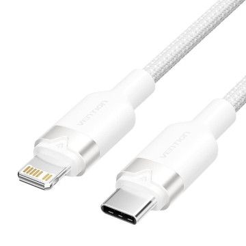 Vention LALWF Cabo Lightning USB Tipo-C/ USB Tipo-C Macho - Lightning Macho/ 27W/ 480Mbps/ 1m/ Branco VENTION - 1