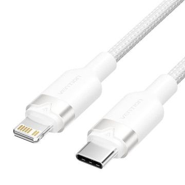 Vention LALWH Cabo Lightning USB Tipo-C/ USB Tipo-C Macho - Lightning Macho/ 27W/ 480Mbps/ 2m/ Branco VENTION - 1