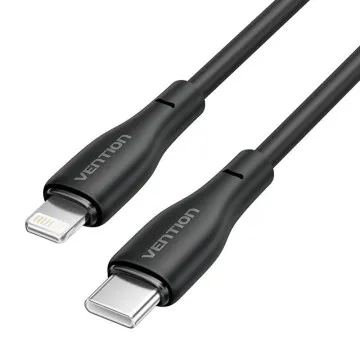 Cabo Lightning Vention H28BF USB Tipo-C/ USB Tipo-C Macho - Lightning Macho/ 27W/ 480Mbps/ 1m/ Preto VENTION - 1