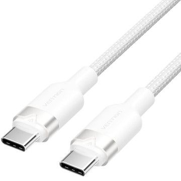 Cabo USB 2.0 Tipo-C 3A Vention TRDWH/ USB Tipo-C Macho - USB Tipo-C Macho/ Até 60W/ 480Mbps/ 2m/ Branco VENTION - 1