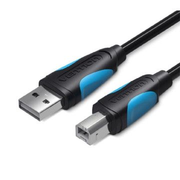 Cabo USB 2.0 para Impressora Vention VAS-A16-B500/ USB Tipo-B Macho - USB Macho/ 480Mbps/ 5m/ Preto VENTION - 1