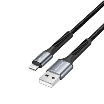 Cabo USB 2.0 Lightning Vention H14BF/ Lightning Macho - USB Macho/ 10W/ 480Mbps/ 1m/ Preto VENTION - 1