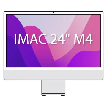 Apple iMac 24' Retina 4.5K / M4 CPU de 10 núcleos/ SSD de 16 Gb/ 256 Gb/ GPU de 10 núcleos/ Vidro nanotexturizado/ Prateado Appl