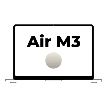 Apple Macbook Air 13,6'/ CPU M3 de 8 núcleos/ SSD de 24 Gb/ 512 Gb/ GPU de 10 núcleos/ Branco estrela Apple - 1