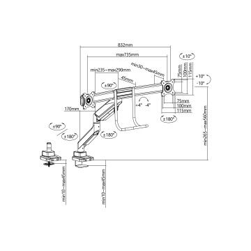 EQUIP - Suporte 2xMonitor 17/32`` Desk Mount 650161 EQUIP - 7