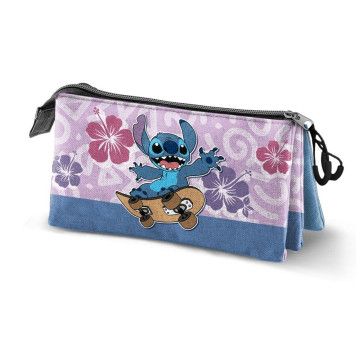 Estojo triplo Skate Stitch Disney KARACTERMANIA - 1