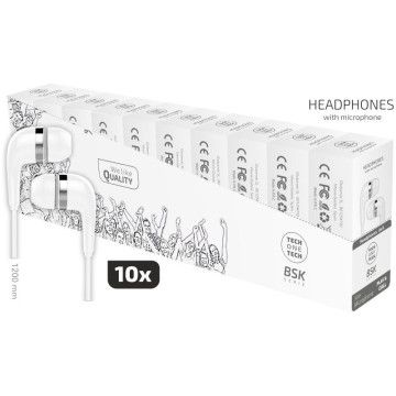 Pacote 10 Fones de ouvido intra-auriculares Tech One TEC2955 / com microfone / entrada 3,5 / branco TECH ONE TECH - 1