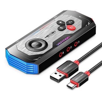 Placa de Som Gaming com Amplificador Vention CVAB0/ USB Type-C Macho - 3xJack 3.5 Fêmea VENTION - 1