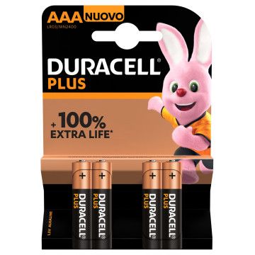 BATERIA DURACELL ALKALINE PLUS AAA LR03 K4 1 BLISTER DURACELL - 1