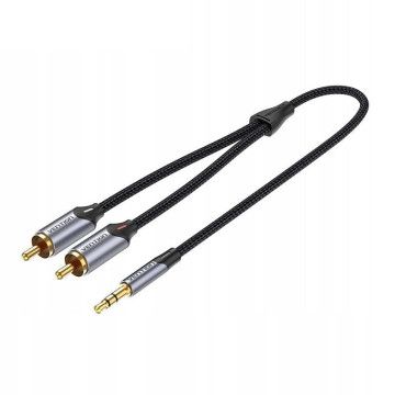 Cabo Estéreo Vention BCNBJ/ Jack 3.5 Macho - 2x RCA Macho/ 5m/ Cinza VENTION - 1