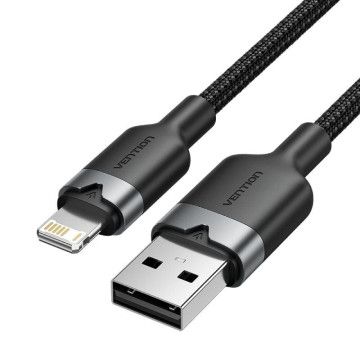 Cabo USB Vention LANBF Lightning/ USB Macho - Lightning Macho/ 480Mbps/ 1m/ Preto VENTION - 1