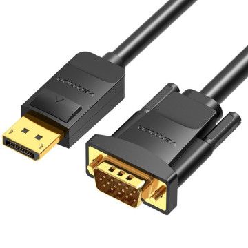 Cabo Conversor Macho Vention HBLBI/ VGA - DisplayPort Macho/ 3m/ Preto VENTION - 1