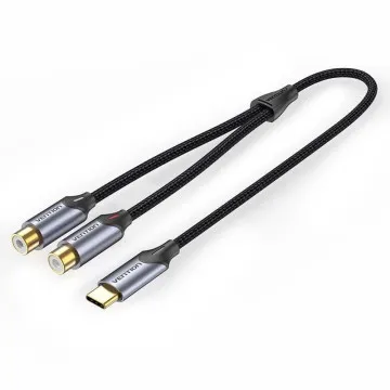 Cabo Conversor Vention BGVHG/ 2x RCA Fêmea - USB Tipo-C Macho/ 1,5m/ Cinza VENTION - 1