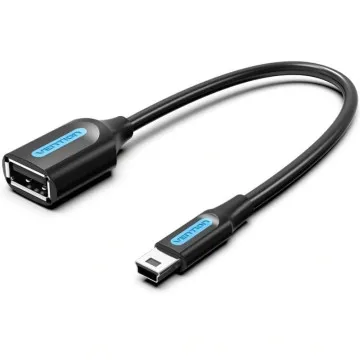 Vention CCUBB Cabo USB 2.0/ USB Mini-B Macho - USB Fêmea/ 480Mbps/ 15cm/ Preto VENTION - 1