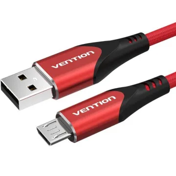 Cabo Vention COARG USB 2.0/ USB Macho - MicroUSB Macho/ Até 60W/ 480Mbps/ 1,5m/ Vermelho VENTION - 1