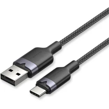 Cabo USB 2.0 Tipo-C Vention CTNBF/ USB Tipo-C Macho - USB Macho/ Até 60W/ 480Mbps/ 1m/ Preto VENTION - 1