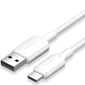 Cabo USB 2.0 Tipo-C Vention CTQWF/ USB Tipo-C Macho - USB Macho/ Até 60W/ 480Mbps/ 1m/ Branco VENTION - 1