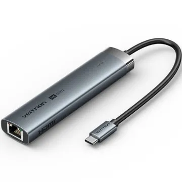 Docking USB Tipo-C Vention TGNHB/ 1xUSB 3.2 Tipo-C/ 2xUSB/ 1xHDMI/ 1xRJ45/ 1xUSB Tipo-C PD VENTION - 1