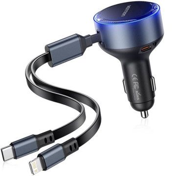 Carregador de carro Vention FFOB0/ 1xUSB Tipo-C Macho/ 1xUSB Tipo-C fêmea/ 1xLightning Macho/ 30W VENTION - 1