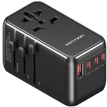 Vention FJGB0 Carregador de parede universal/ Tomada universal/ 3xUSB Tipo-C/ 1xUSB/ 120W VENTION - 1