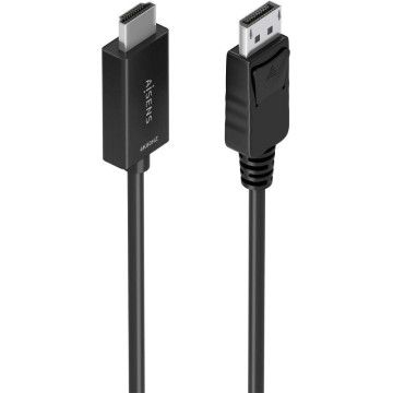 Cabo Conversor Aisens A125-0892/ Displayport Macho - HDMI Macho/ 1m/ Preto AISENS - 1