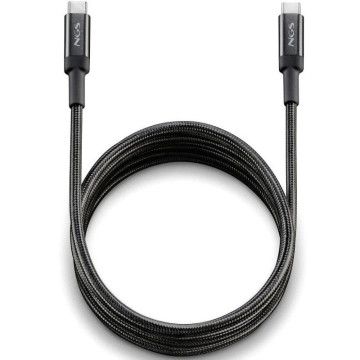 Cabo USB 2.0 Tipo-C NGS KNOT/ USB Tipo-C Macho - USB Tipo-C Macho/ Até 100W/ 480Mbps/ 2m/ Preto NGS - 1