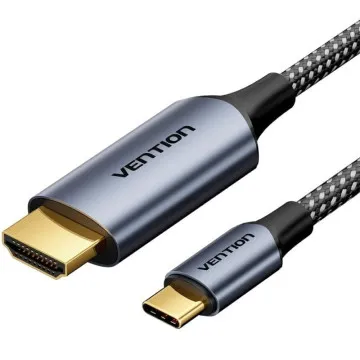 Vention CRHHAC HDMI 2.0 4K Cabo Conversor/ USB Tipo-C Macho - HDMI Macho/ 1,8m/ Preto VENTION - 1