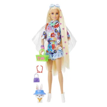 BARBIE - Extra Flower Power com Mascote HDJ45  - 1