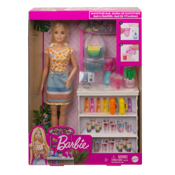 BARBIE - Boneca Barbie e Banca de Smoothies GRN75  - 1