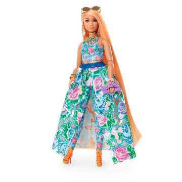 BARBIE-Boneca Extra Conjunto Floralc/Mascote HHN14  - 1