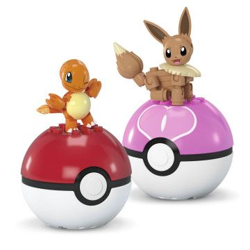 MEGA - Pokémon Pack 2 Pokebola Eevee e Charmander JCR81  - 1