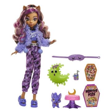 MONSTER HIGH - Festa do Pijama Fantasmagorica Clawdeen Wolf HKY67  - 1