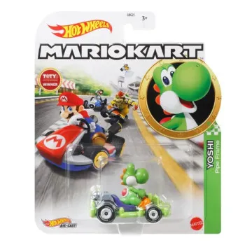 HOT WHEELS - Mario Kart Yoshi e Veículo Pipe GRN19  - 1