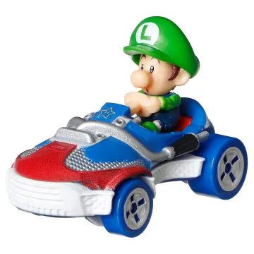 HOT WHEELS - Mário Kart Bébé Luigi e Veículo HDB28  - 1