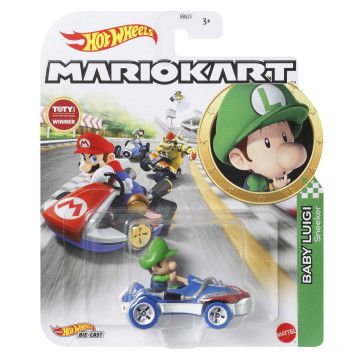 HOT WHEELS - Mário Kart Bébé Luigi e Veículo HDB28  - 5