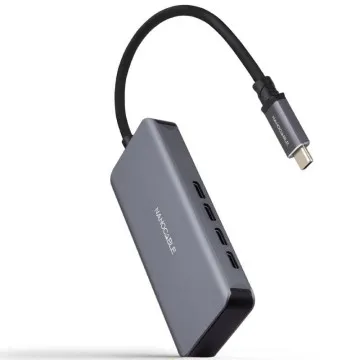 Nanocabo Hub USB Tipo-C 10.16.4504/ 4xUSB Tipo-C/ Cinza NANO CABLE - 1